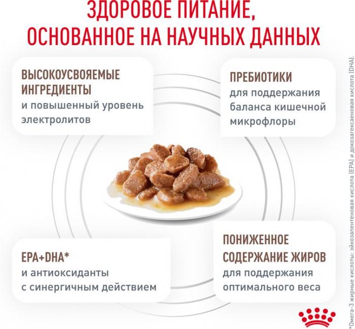 Royal Canin Gastrointestinal Moderate Calorie влажный корм для кошек, склонных к набору веса, при расстройствах пищеварения, мелкие кусочки в соусе