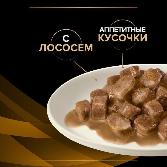 Влажный корм для кошек диетический Pro Plan® Veterinary Diets NF Renal Function Advanced care (Поздняя стадия) при поздней стадии почечной недостаточности с лососем в соусе, Пауч