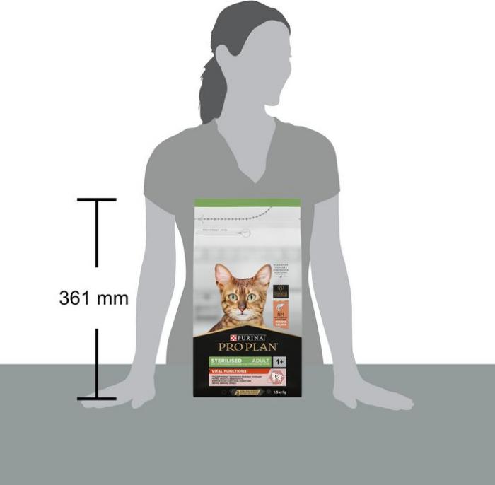 Сухой корм Pro Plan® Sterilised Vital Functions для взрослых стерилизованных кошек для поддержания функций почек, мозга и иммунитета, с высоким содержанием лосося