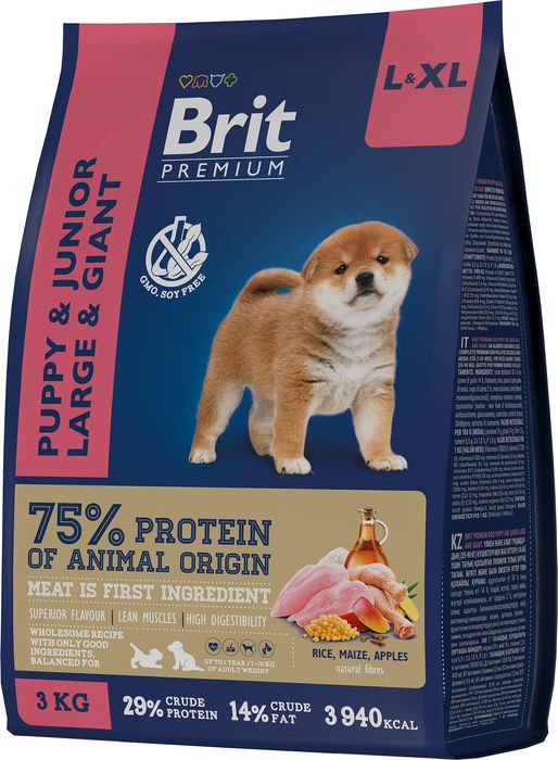 Brit Premium корм для щенков крупных и гигантских пород, с курицей