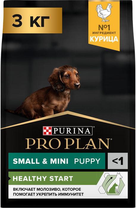 Сухой корм Pro Plan® Healthy Start для щенков мелких и карликовых пород, с высоким содержанием курицы