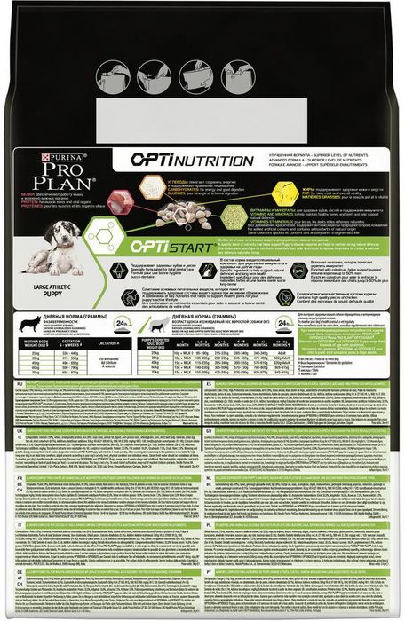 Pro Plan корм для щенков крупных пород атлетического телосложения, курица и рис
