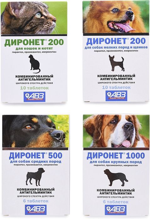 АВЗ Диронет таблетки для собак крупных пород, антигельминтик