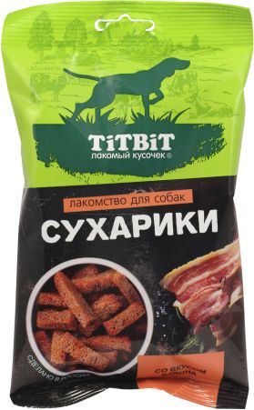 Titbit лакомство для собак, сухарики со вкусом бекона
