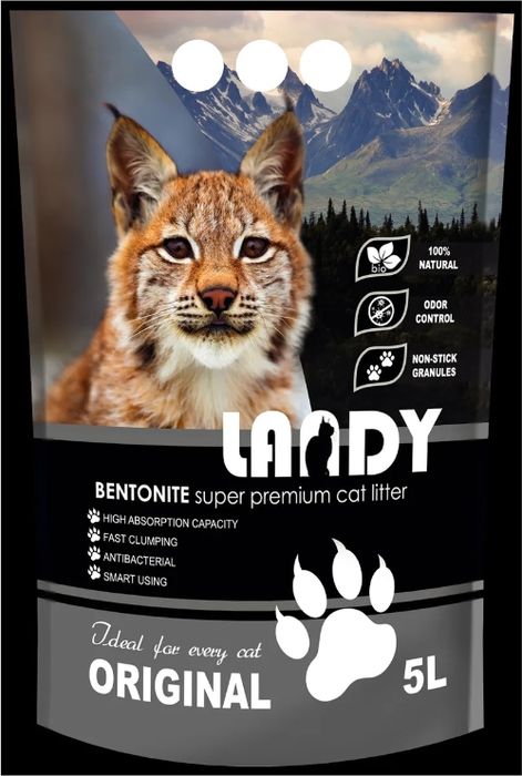 Landy наполнитель для кошачьего туалета, комкующийся, из бентонитовой глины, без ароматизатора