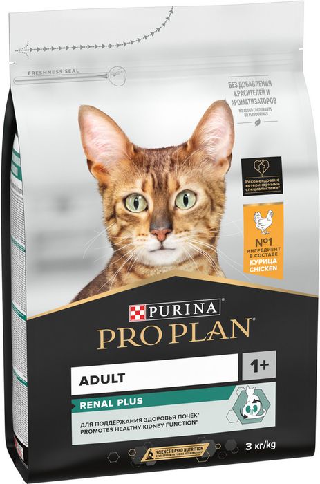 Сухой корм Pro Plan® Adult Renal Plus для взрослых кошек, с высоким содержанием курицы