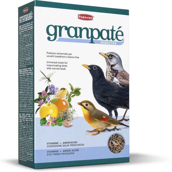 Padovan Granpatee Insectes корм комплексный для насекомоядных птиц, с насекомыми