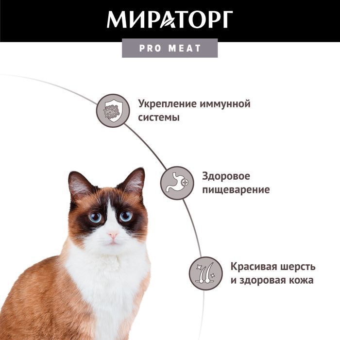 Мираторг Pro Meat влажный корм для кошек, чувствительное пищеварение, с телятиной
