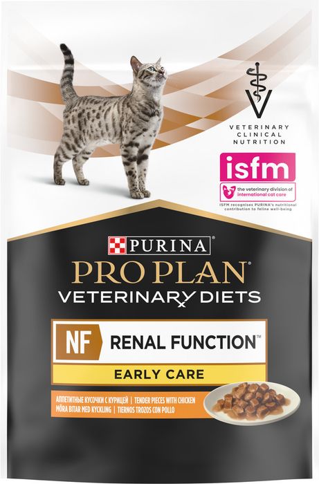 Влажный корм для кошек диетический Pro Plan® Veterinary Diets NF Renal Function Early care (Начальная стадия) при начальной стадии хронической почечной недостаточности, с курицей в соусе, Пауч