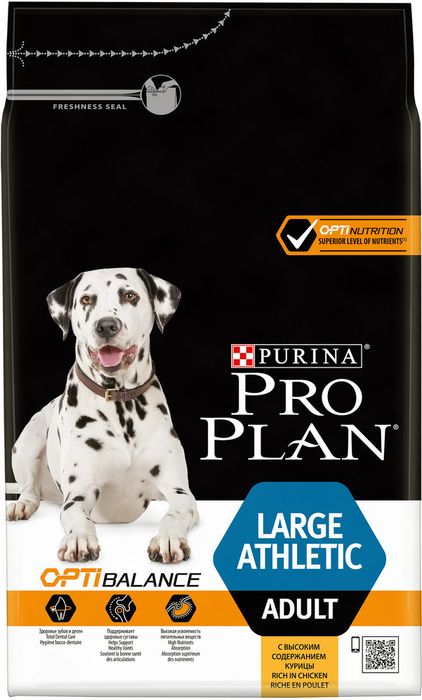 Pro Plan корм для крупных и взрослых собак атлетического телосложения, курица и рис
