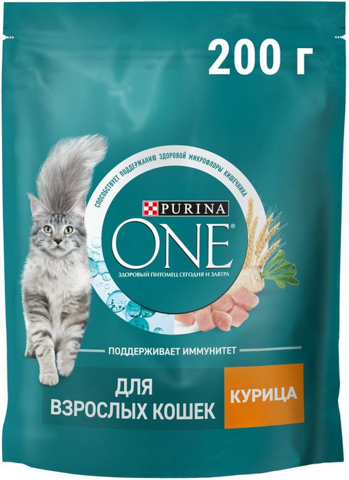 Сухой корм Purina ONE® полнорационный для взрослых кошек, с высоким содержанием курицы