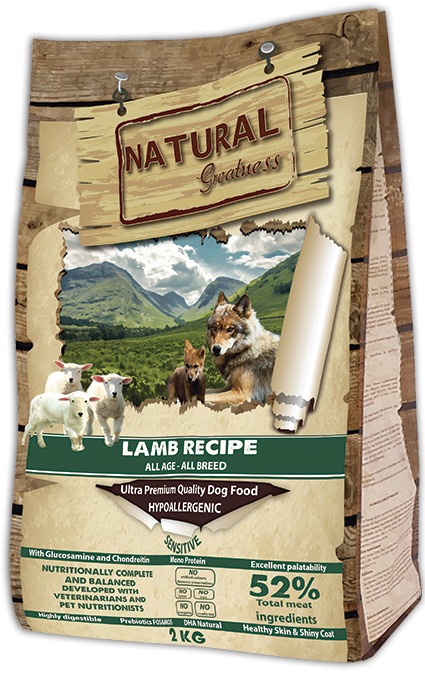 Natural Greatness сухой корм для собак всех пород, гипоаллергенный, чувствительное пищеварение, ягненок