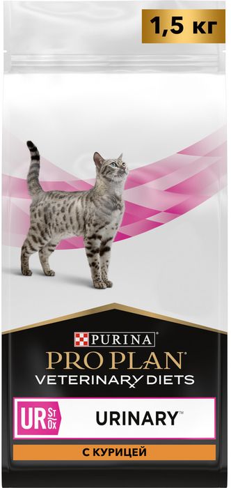 Сухой корм для кошек диетический Pro Plan® Veterinary Diets UR ST/OX Urinary при болезнях нижних отделов мочевыводящих путей, с курицей, Пакет