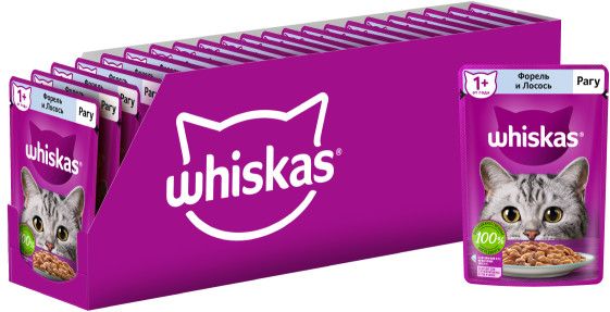 Whiskas влажный корм для кошек, рагу с форелью и лососем