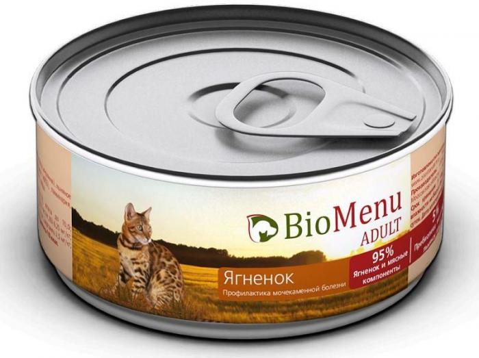 BioMenu влажный корм для взрослых кошек всех пород, с ягненком