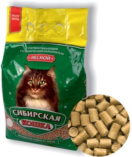 Сибирская Кошка Лесной впитывающий древесный наполнитель для кошачьих туалетов