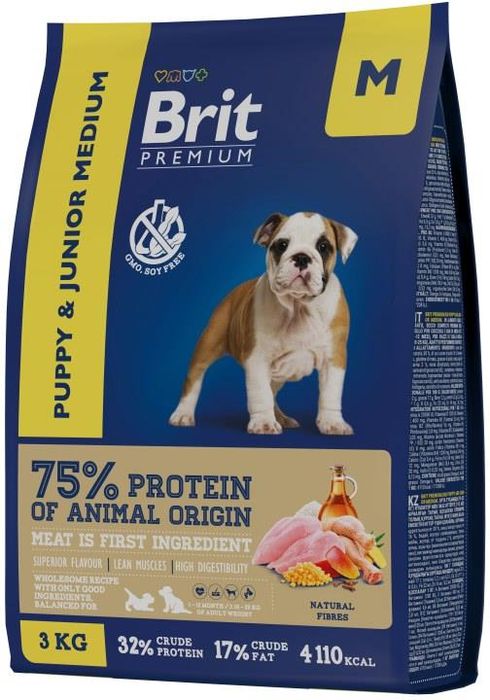 Brit Premium корм для щенков средних пород, с курицей