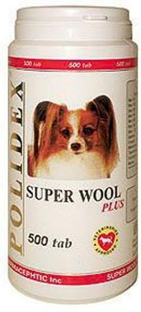 Polidex Витамины для собак "Super Wool Plus" для шерсти 500т