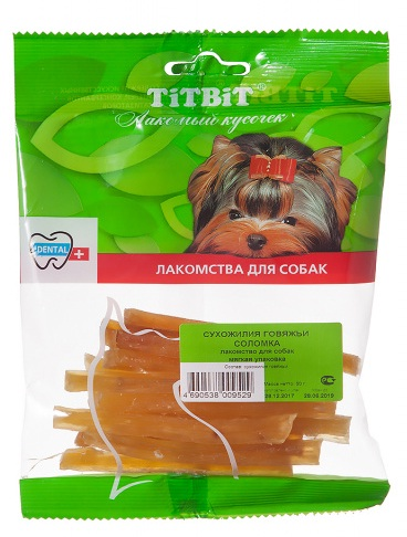TiTBiT Лакомство для собак Соломка мини мягкая упаковка