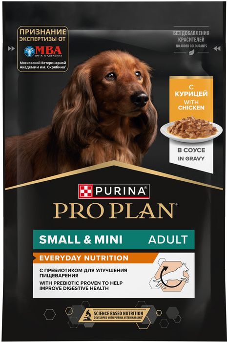 Влажный корм Pro Plan® для взрослых собак мелких и карликовых пород, с курицей в соусе