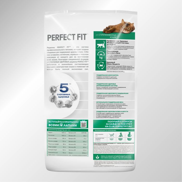 Perfect Fit корм для стерилизованных кошек, с лососем