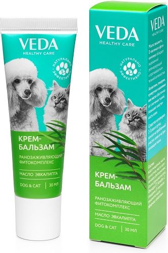 Veda крем-бальзам для собак и кошек, с ранозаживляющим фитокомплексом и маслом эвкалипта