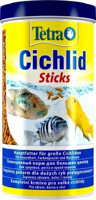 Tetra Cichlid Sticks основной корм для цихловых и крупных декоративных рыб, палочки