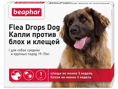 Beaphar Flea Drops капли от блох и клещей для собак крупных пород