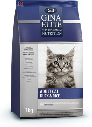 Gina Elite корм для кошек, утка и рис
