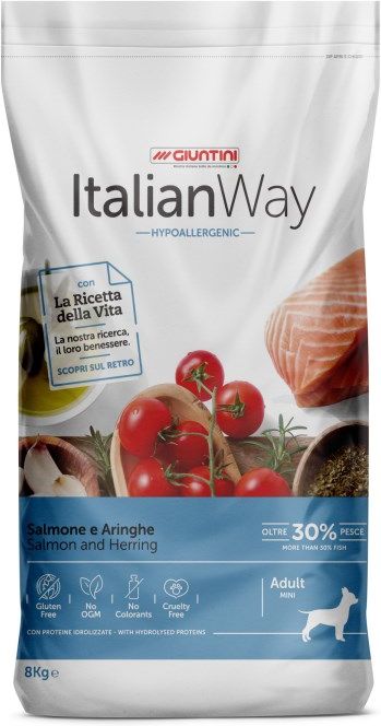 Italian Way корм для собак мелких пород, гипоаллергенный, лосось, сельдь