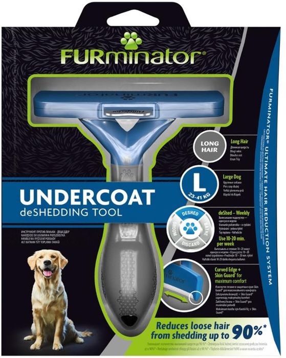 FURminator L фурминатор для собак крупных пород, с длинной шерстью