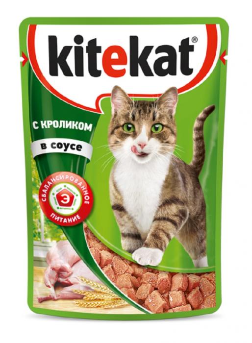 Kitekat влажный корм для кошек с кроликом в соусе