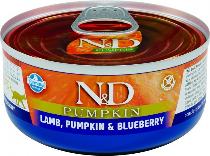 Farmina N&D Pumpkin влажный корм для кошек, ягнёнок с тыквой и черникой