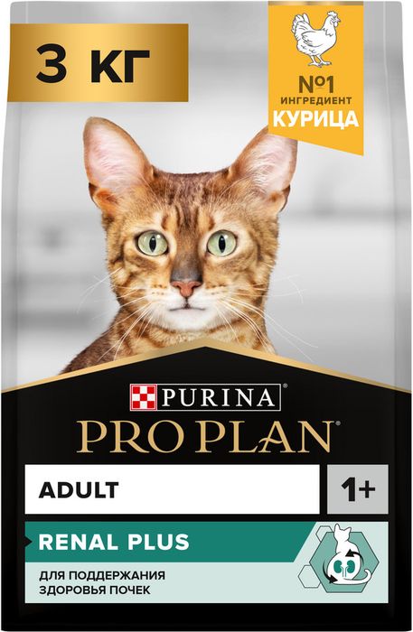 Сухой корм Pro Plan® Adult Renal Plus для взрослых кошек, с высоким содержанием курицы