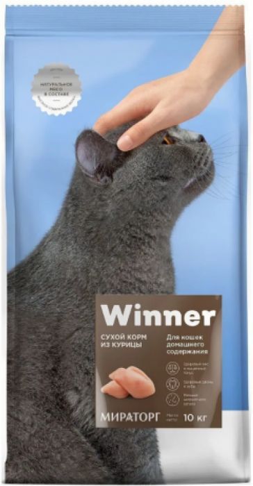 Winner корм для взрослых кошек всех пород, домашнего содержания, курица