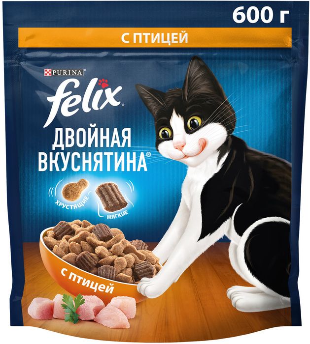 Сухой корм Felix® Двойная Вкуснятина® для взрослых кошек, с птицей