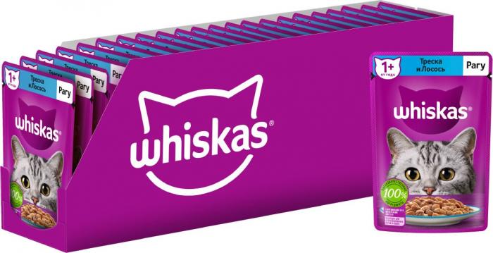Whiskas влажный корм для кошек, рагу с треской и лососем
