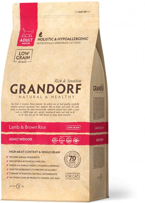 Grandorf Indoor корм для кошек с ягненком и рисом