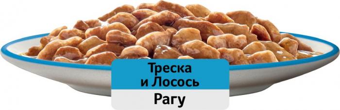 Whiskas влажный корм для кошек, рагу с треской и лососем