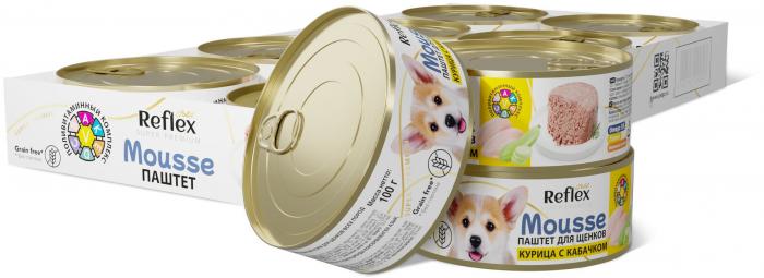 Reflex Gold влажный корм  для щенков, паштет курица с кабачком