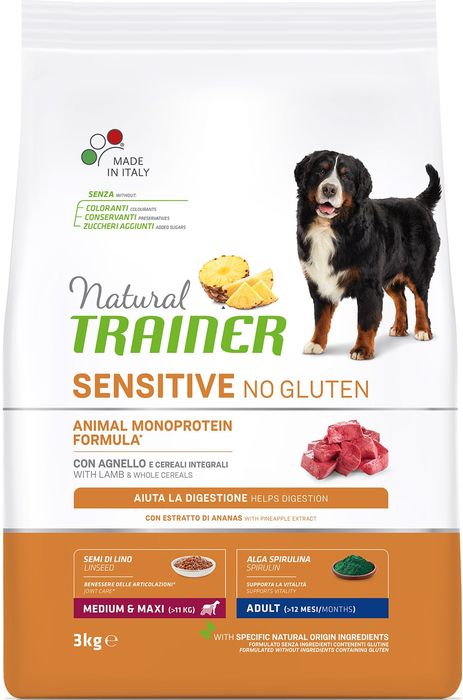 Trainer Natural корм для собак средних и крупных пород с чувствительным пищеварением, ягненок