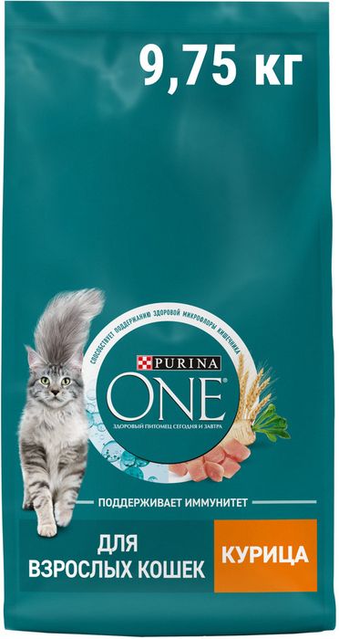 Сухой корм Purina ONE® полнорационный для взрослых кошек, с высоким содержанием курицы