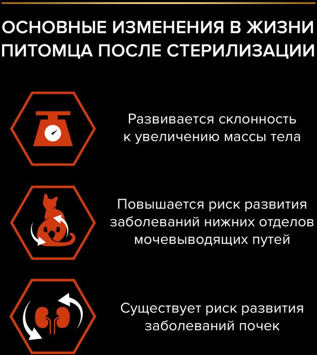Сухой корм Pro Plan® Sterilised Vital Functions для взрослых стерилизованных кошек для поддержания функций почек, мозга и иммунитета, с высоким содержанием лосося