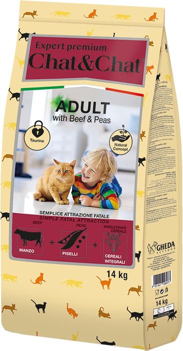 Chat&Chat Expert Premium корм для кошек, с говядиной и горохом