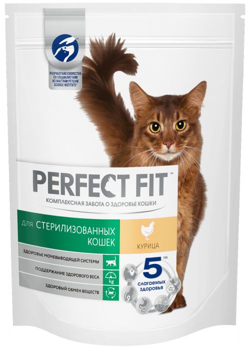 Perfect Fit корм для взрослых стерилизованных кошек всех пород, курица