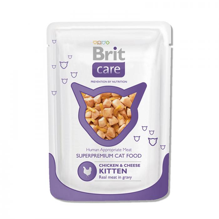 Brit Care влажный корм для котят с курицей и сыром