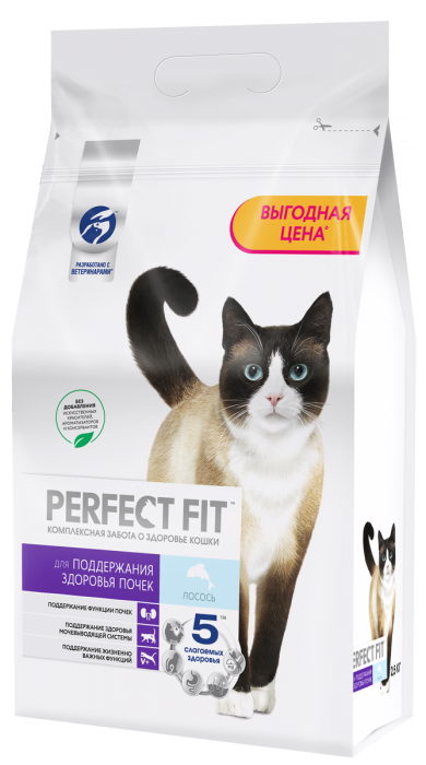 Perfect Fit Здоровье почек корм для взрослых кошек, с лососем