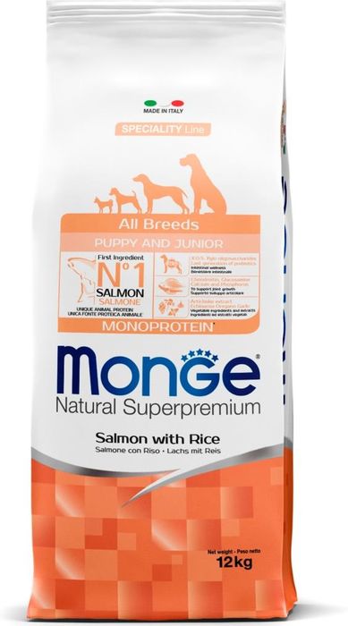 Monge Speciality Line сухой корм для щенков всех пород, лосось с рисом