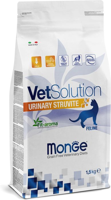 Monge VetSolution Cat Urinary Struvite диета лечебный корм для кошек при МКБ струвитного типа
