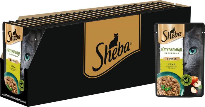 Sheba Натуральная Коллекция влажный корм для кошек, с уткой и добавлением яблок